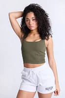 Ribbed Square Neck Tank Top