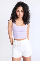 Ribbed Square Neck Tank Top
