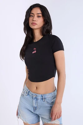 Ribbed Crewneck Baby Tee