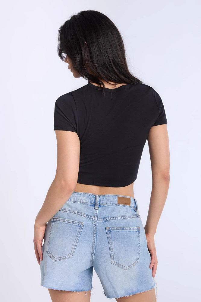 Ribbed Crewneck Baby Tee