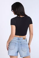 Ribbed Crewneck Baby Tee