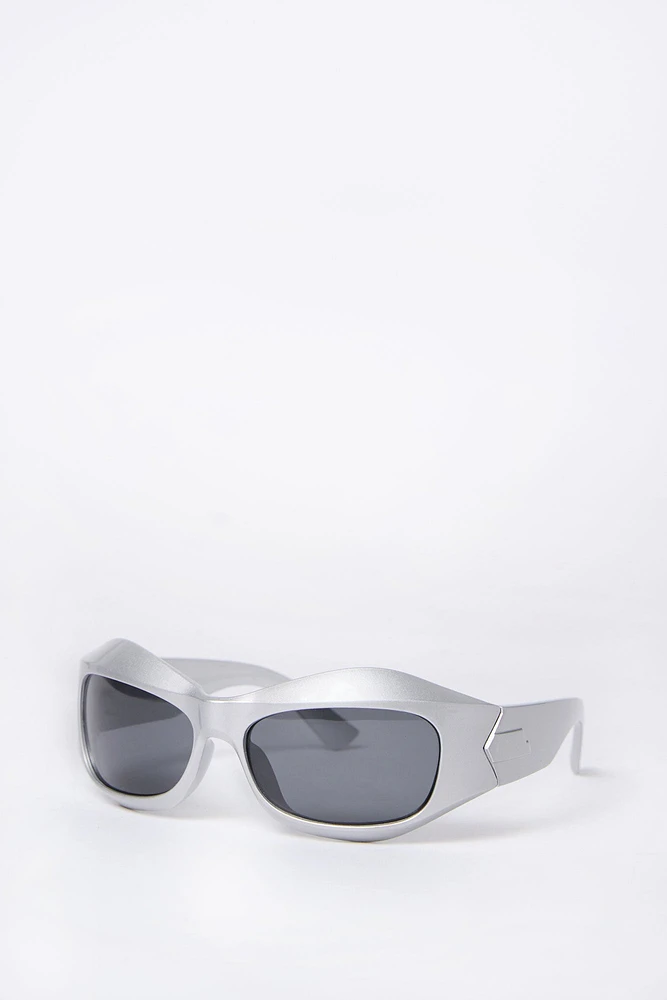 Lunettes de soleil sportives à monture épaisse