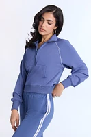 Sweatshirt en molleton technique à fermeture éclair 1/4