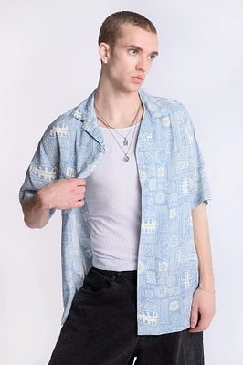Arsenic Mens Tribal Print Button-Up