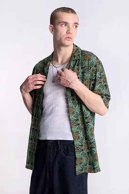 Arsenic Mens Kaleidoscope Print Button-Up