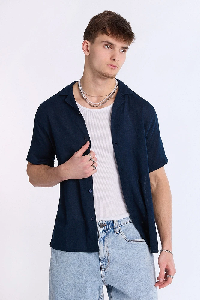 Arsenic Mens Gauze Button-Up