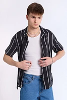 Arsenic Mens Multi Stripe Gauze Button-Up