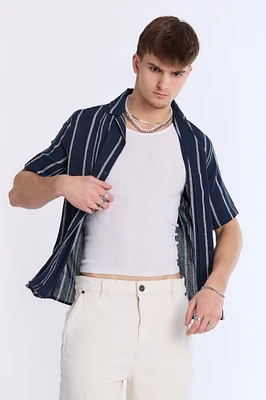 Chemise en gaze à rayures Arsenic homme
