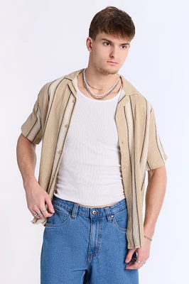 Chemise en gaze à rayures verticales Arsenic homme