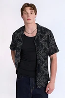 Arsenic Mens Bandana Print Gauze Button-Up