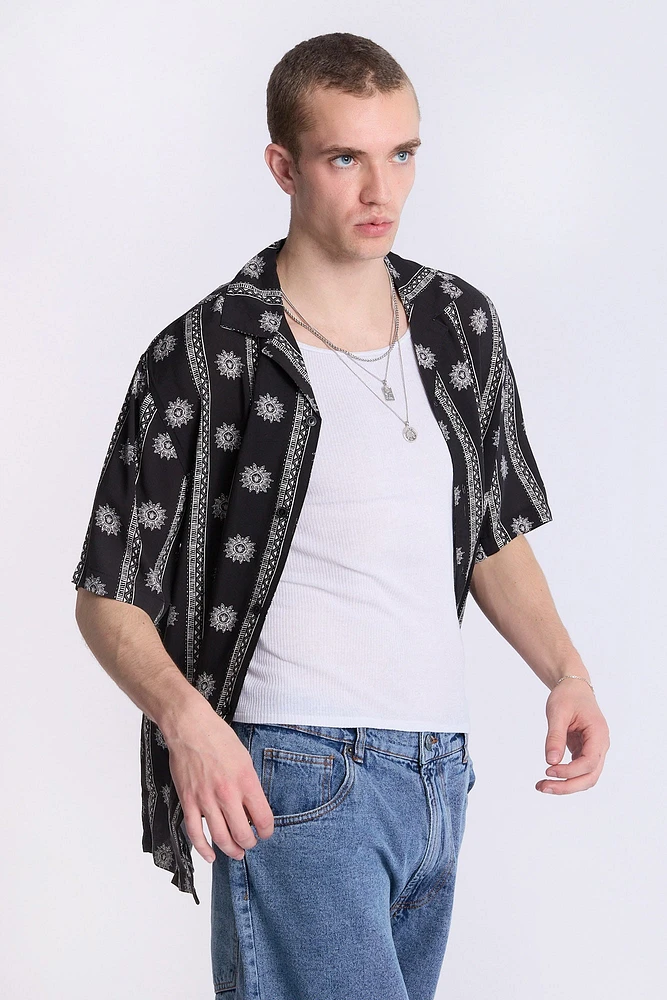 Arsenic Mens Medallion Print Button-Up