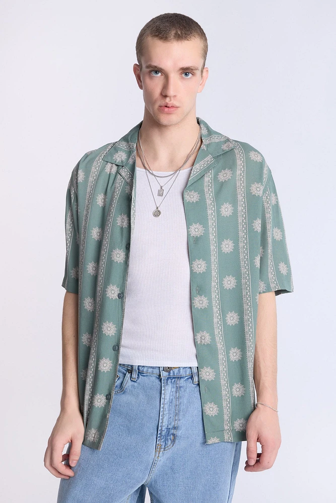 Arsenic Mens Medallion Print Button-Up