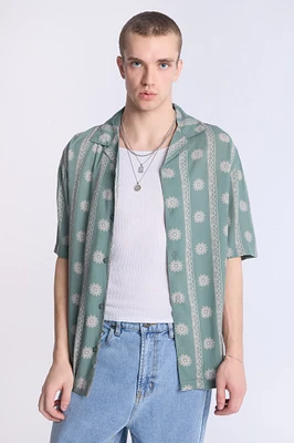 Arsenic Mens Medallion Print Button-Up