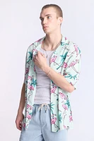 Arsenic Mens Flamingo Print Button-Up