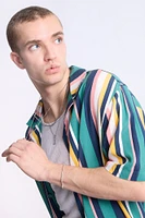 Chemise imprimée à rayures verticales Arsenic homme