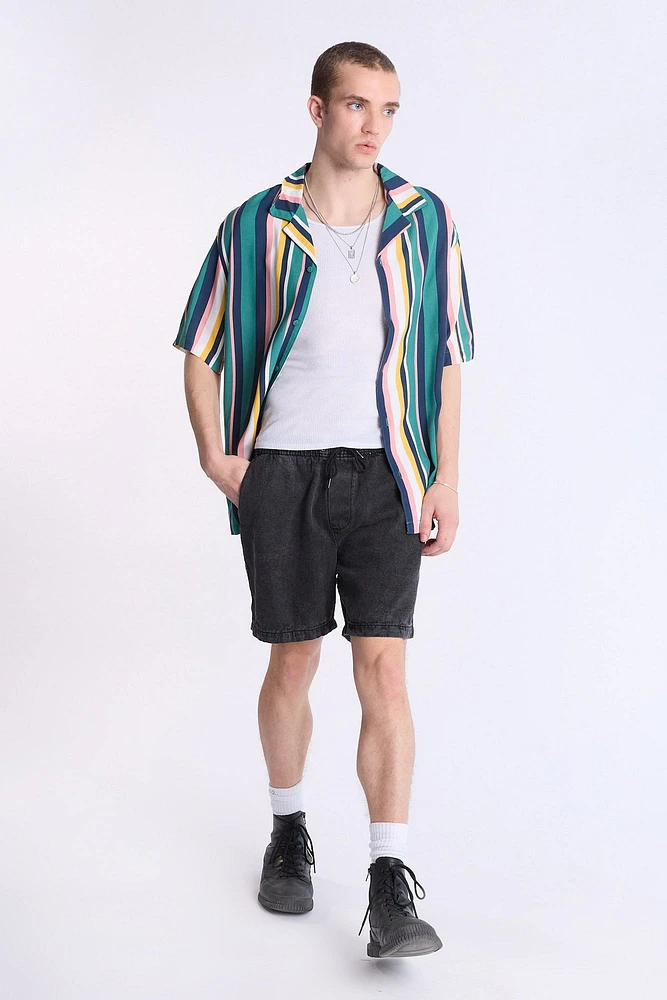 Chemise imprimée à rayures verticales Arsenic homme
