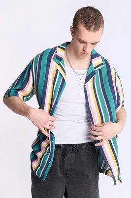 Chemise imprimée à rayures verticales Arsenic homme