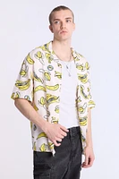 Arsenic Mens Banana Skeleton Button-Up
