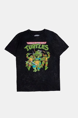 T-shirt délavé à l'acide imprimé TMNT homme