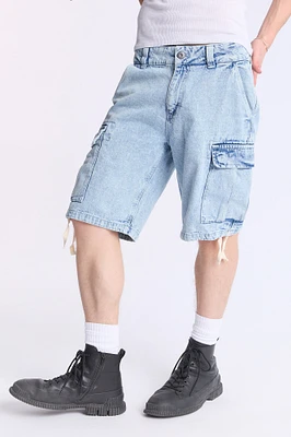 Arsenic Mens Loose Denim Cargo Shorts