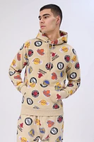 Mens Allover NBA Logo Print Hoodie