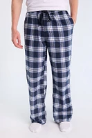 West49 Mens White Plaid Pajama Bottoms