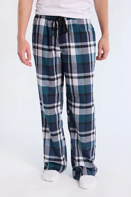 West49 Mens Teal Plaid Pajama Bottoms