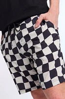 Short de plage 8" imprimé damier Arsenic homme