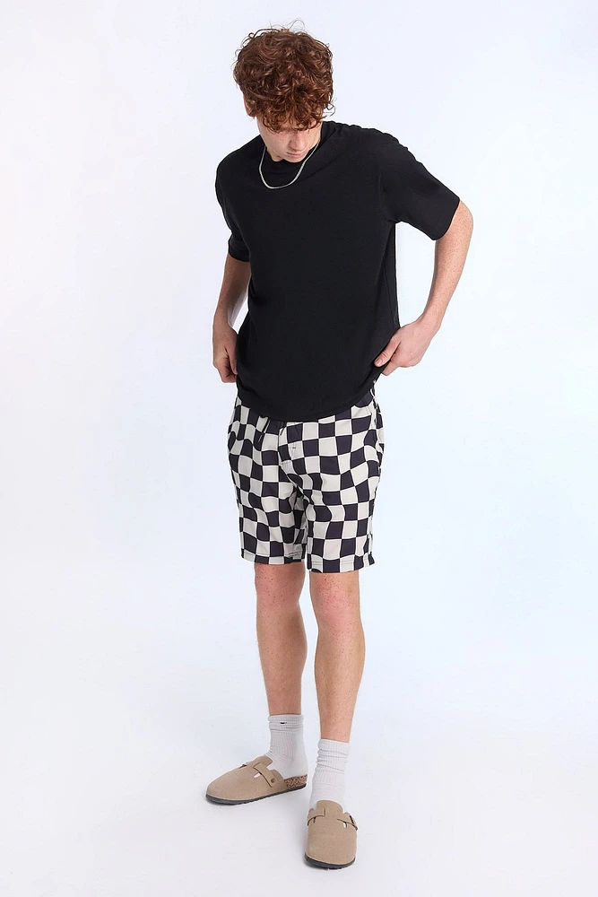 Short de plage 8" imprimé damier Arsenic homme
