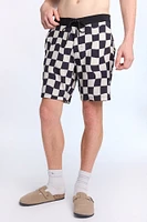 Short de plage 8" imprimé damier Arsenic homme