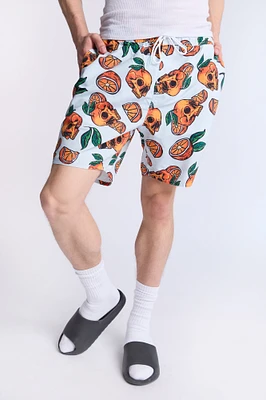 Short de plage imprimé crânes d'oranges Arsenic homme