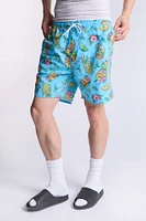 Arsenic Mens Tropical Skulls Beach Shorts