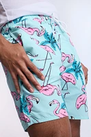 Arsenic Mens Flamingo Print Beach Shorts