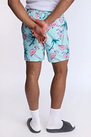 Arsenic Mens Flamingo Print Beach Shorts