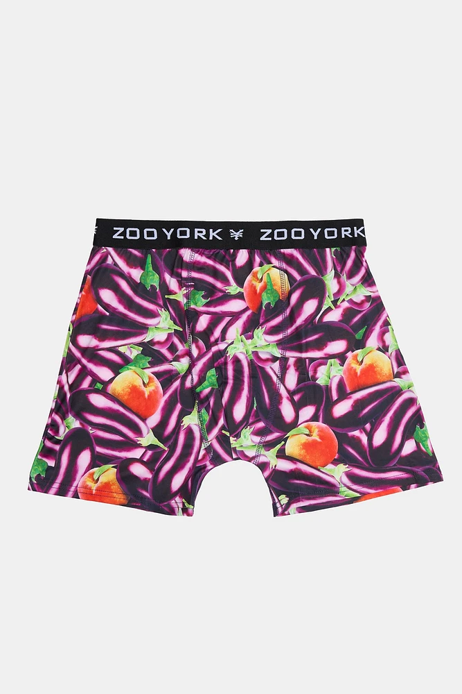 Boxer imprimé aubergines et pêches Zoo York homme