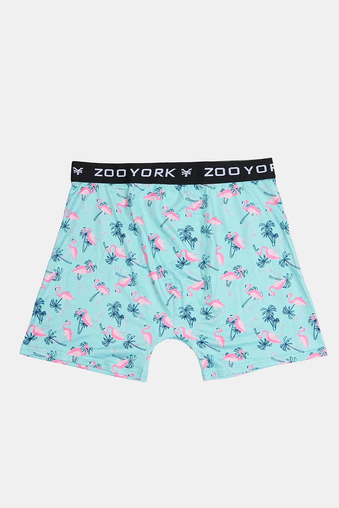 Zoo York Mens Pink Flamingo Print Boxer Brief