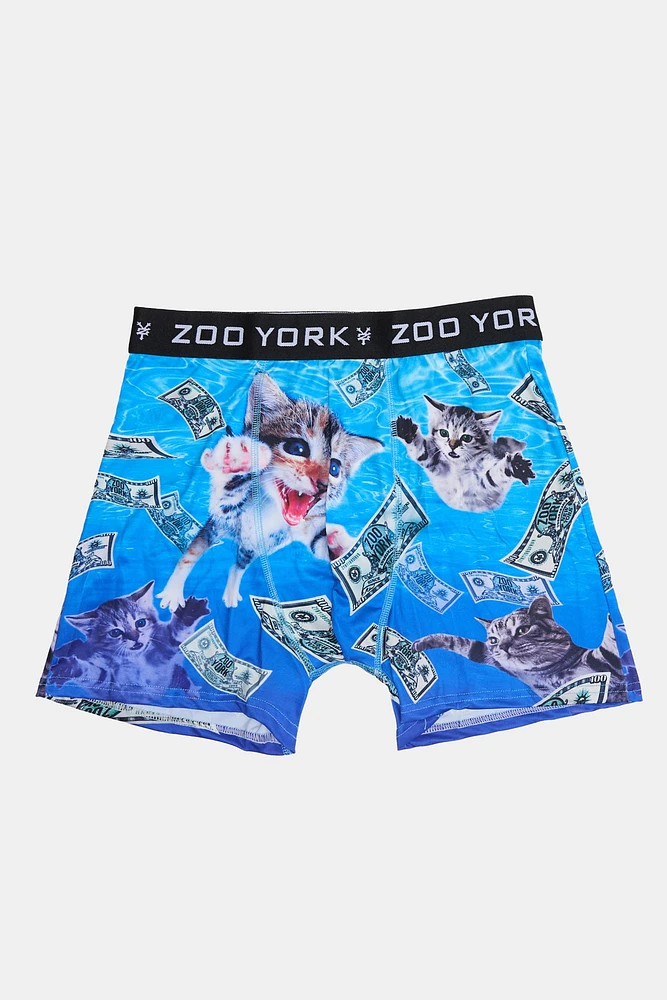 Boxer imprimé chatons et dollars Zoo York homme