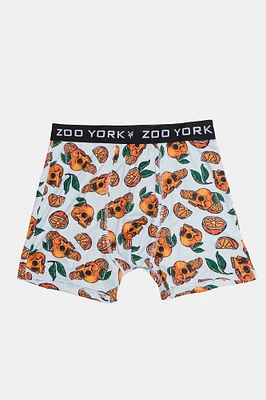 Zoo York Mens Orange Skulls Boxer Brief