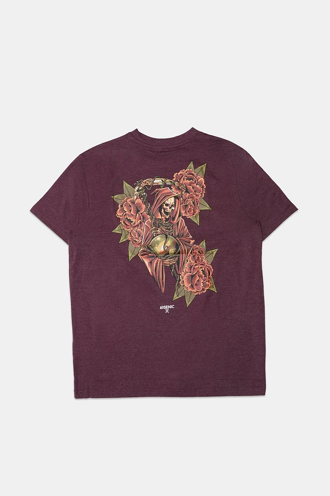 T-shirt imprimé Faucheur et roses Arsenic homme