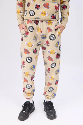 Mens Allover NBA Logo Print Sweatpant