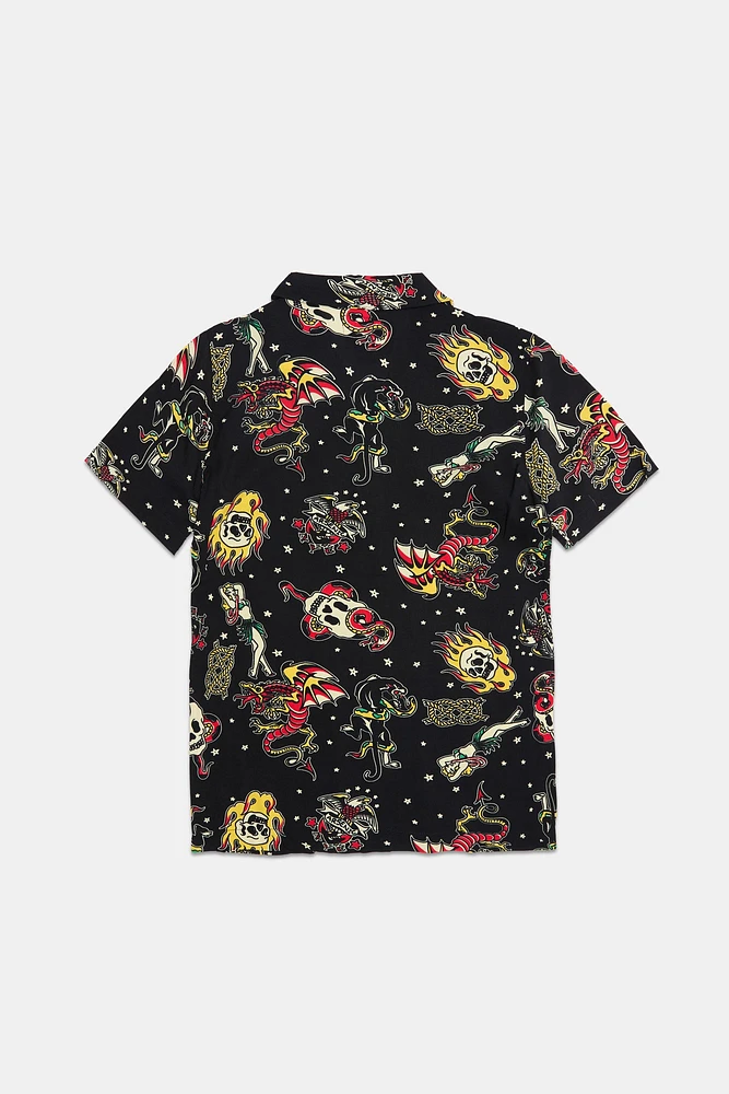 Chemise imprimée tatouage Arsenic junior