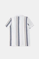 Arsenic Youth Striped Gauze Button-up