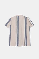 Arsenic Youth Striped Gauze Button-up