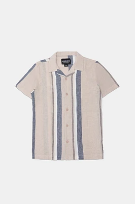 Arsenic Youth Striped Gauze Button-up