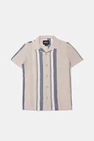 Arsenic Youth Striped Gauze Button-up