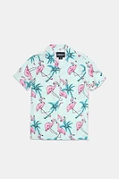 Arsenic Youth Flamingo Print Button-Up