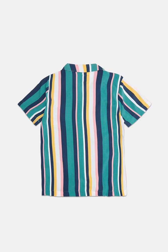 Chemise imprimée à rayures verticales Arsenic junior