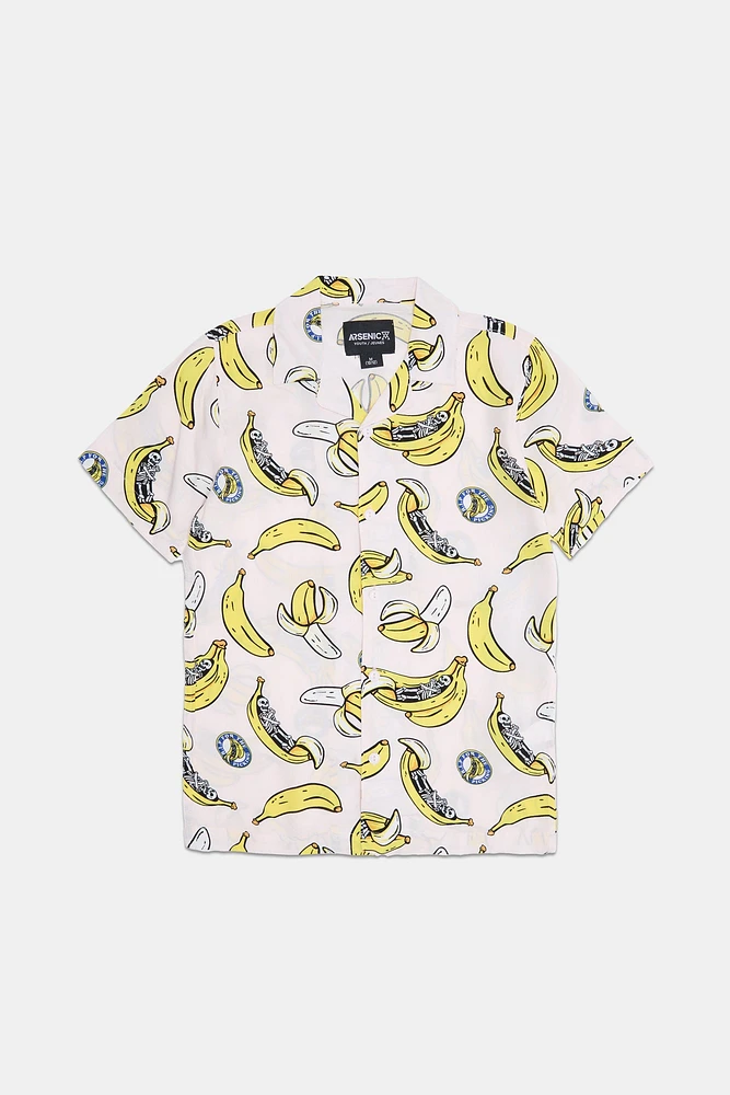 Chemise imprimée bananes et squelettes Arsenic junior