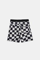 Short de plage 8" imprimé damier Arsenic junior