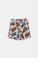 Arsenic Youth Orange Skulls Beach Shorts